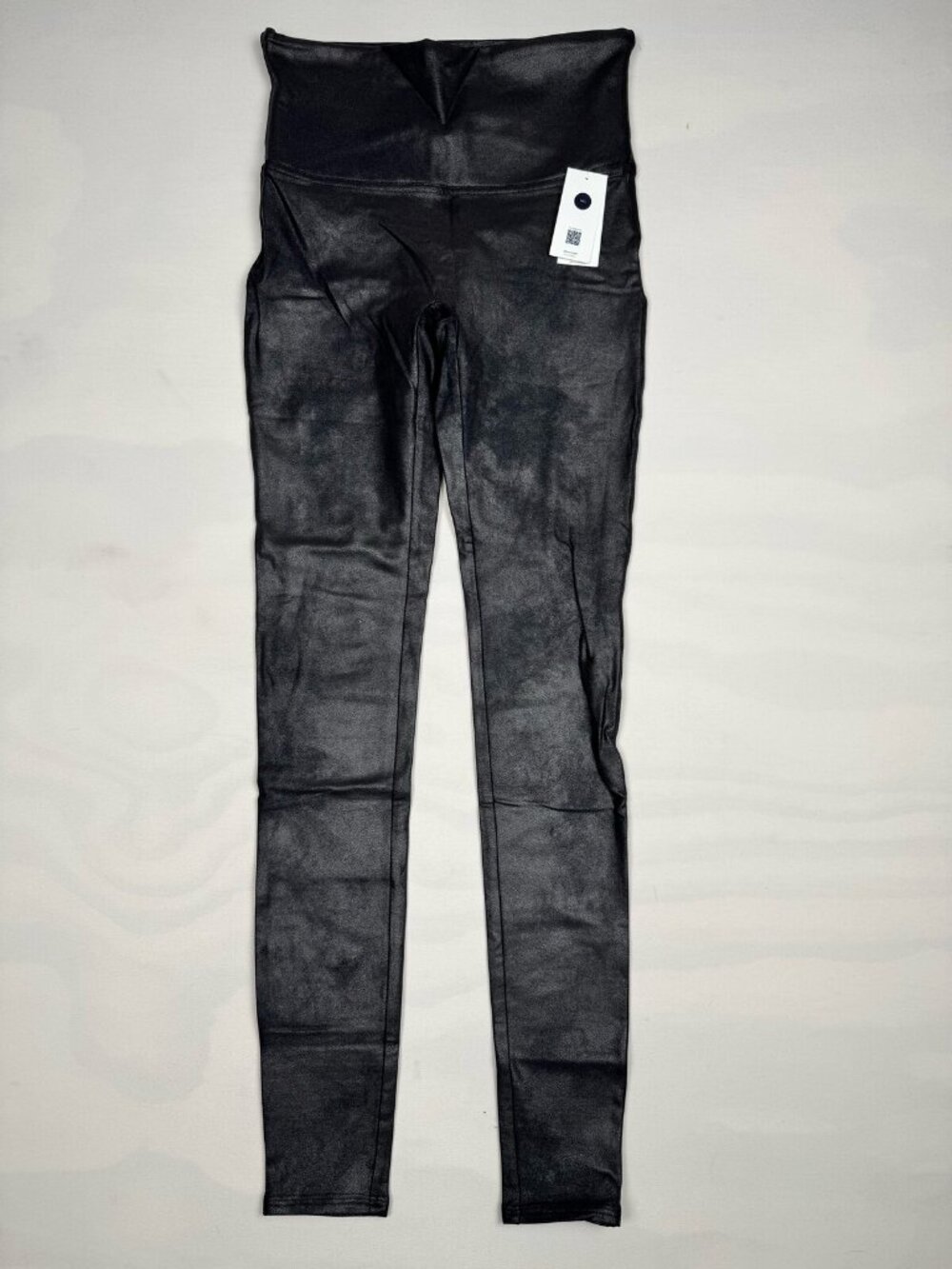 Spanx Faux Leather Fleece-Lined Leggings Black Size L NWT